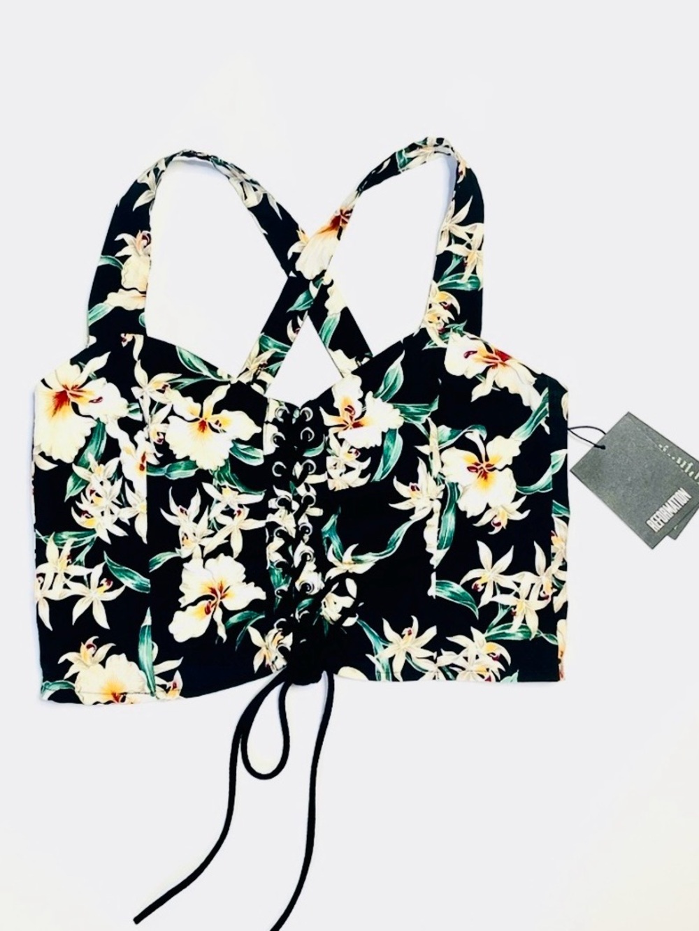Reformation Vintage  x Royal Creations Crop Top: Tropical Summer Island Basic 🏝️